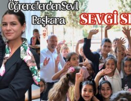 Öğrencilerden sevgi seli