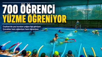 700 öğrenci yüzme öğreniyor