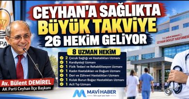 26 Hekim Ceyhan’a geliyor 26 Hekim Ceyhan’a geliyor